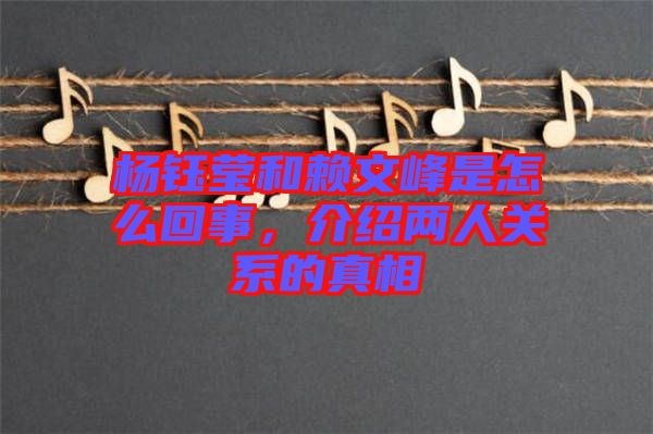 楊鈺瑩和賴文峰是怎么回事，介紹兩人關(guān)系的真相