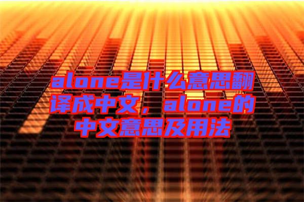 alone是什么意思翻譯成中文，alone的中文意思及用法