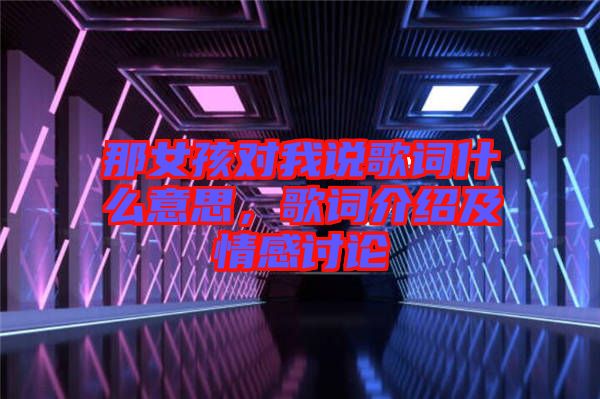 那女孩對我說歌詞什么意思，歌詞介紹及情感討論