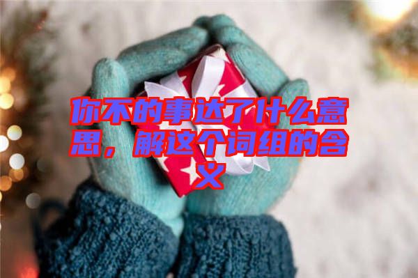 你不的事達(dá)了什么意思，解這個(gè)詞組的含義