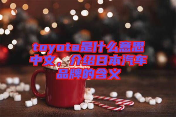 toyota是什么意思中文，介紹日本汽車(chē)品牌的含義