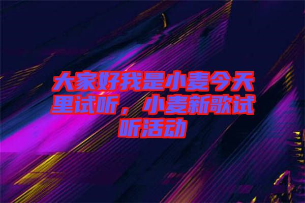 大家好我是小麥今天里試聽，小麥新歌試聽活動(dòng)