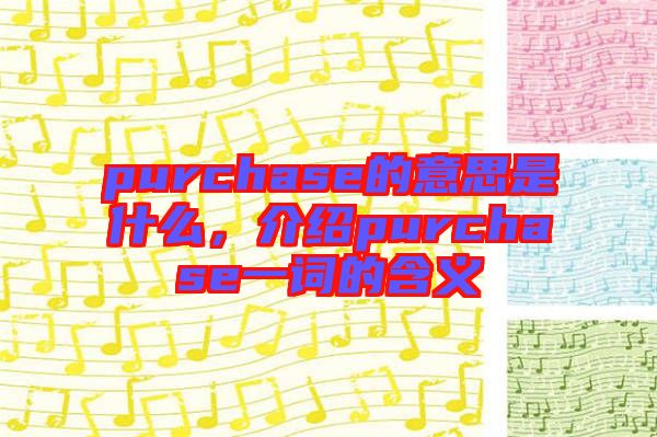 purchase的意思是什么，介紹purchase一詞的含義