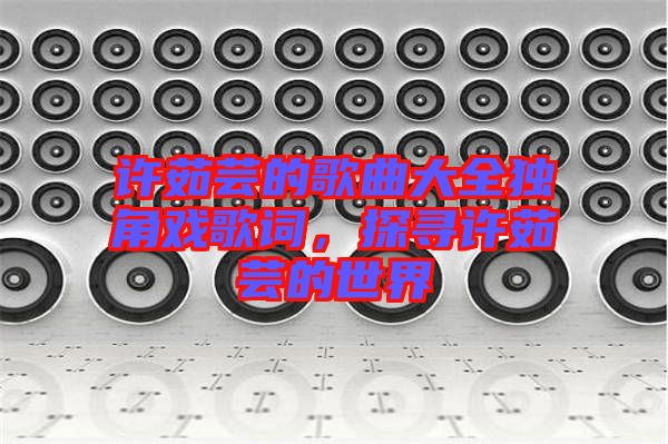 許茹蕓的歌曲大全獨(dú)角戲歌詞，探尋許茹蕓的世界