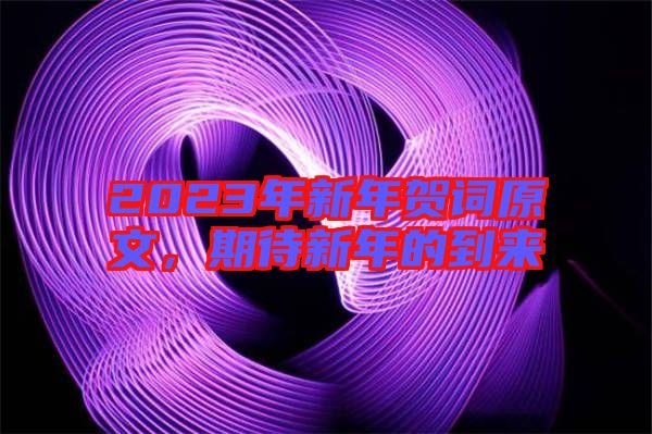 2023年新年賀詞原文，期待新年的到來