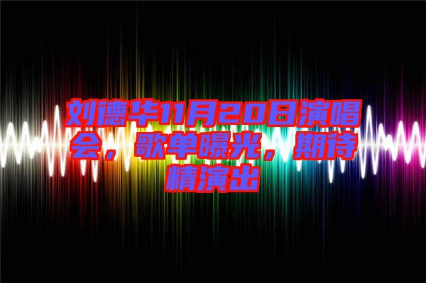 劉德華11月20日演唱會，歌單曝光，期待精演出