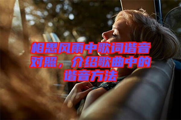 相思風(fēng)雨中歌詞諧音對(duì)照，介紹歌曲中的諧音方法