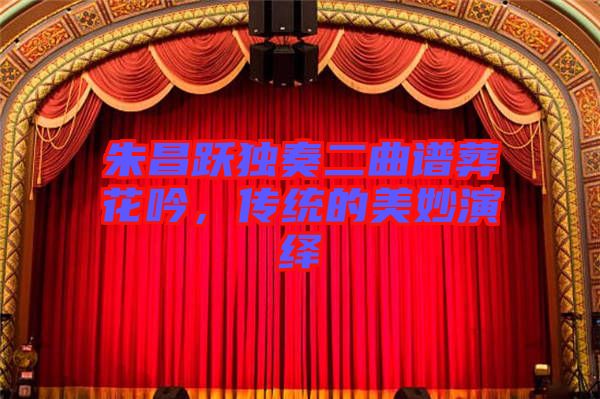 朱昌躍獨奏二曲譜葬花吟，傳統(tǒng)的美妙演繹