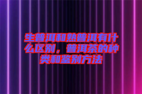 生普洱和熟普洱有什么區(qū)別，普洱茶的種類和鑒別方法