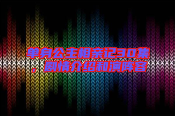 單身公主相親記30集，劇情介紹和演陣容