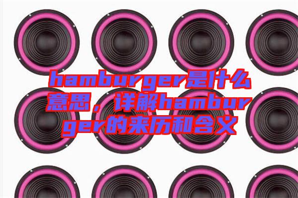 hamburger是什么意思，詳解hamburger的來歷和含義