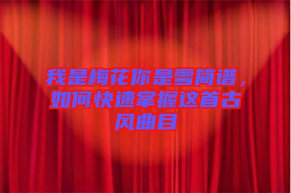 我是梅花你是雪簡(jiǎn)譜，如何快速掌握這首古風(fēng)曲目