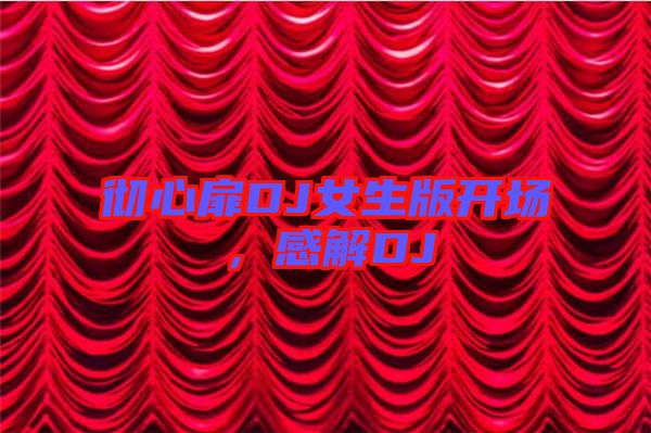 徹心扉DJ女生版開場(chǎng)，感解DJ