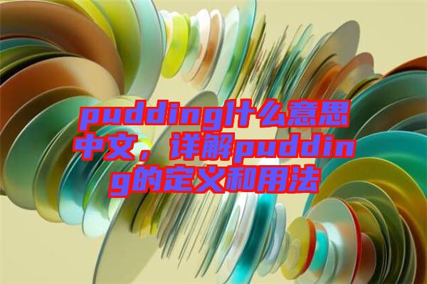 pudding什么意思中文，詳解pudding的定義和用法