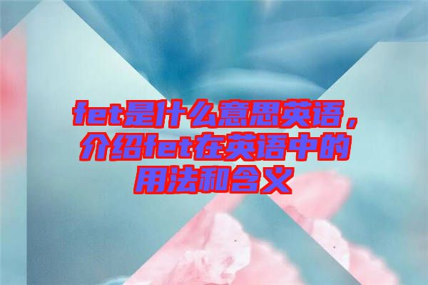 fet是什么意思英語，介紹fet在英語中的用法和含義