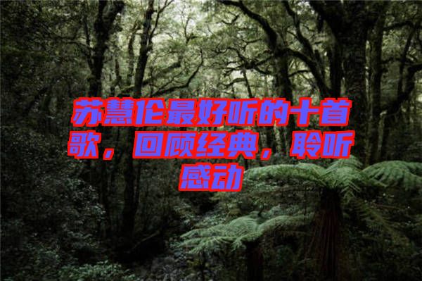 蘇慧倫最好聽的十首歌，回顧經(jīng)典，聆聽感動