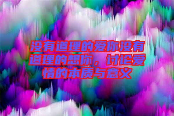 沒有道理的愛你沒有道理的想你，討論愛情的本質(zhì)與意義