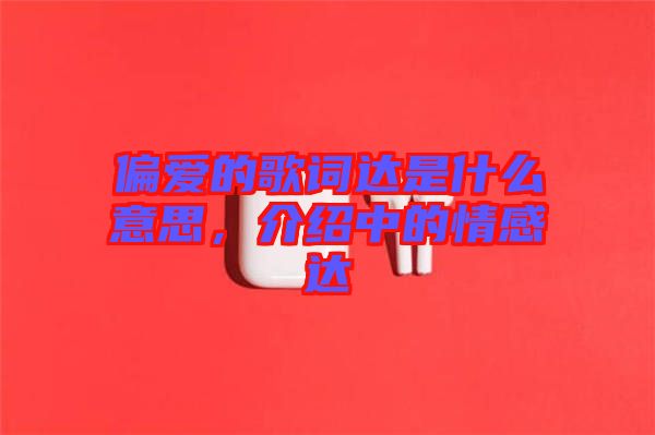 偏愛(ài)的歌詞達(dá)是什么意思，介紹中的情感達(dá)