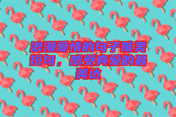 浪漫愛情的句子唯美短句，感受真愛的最美達