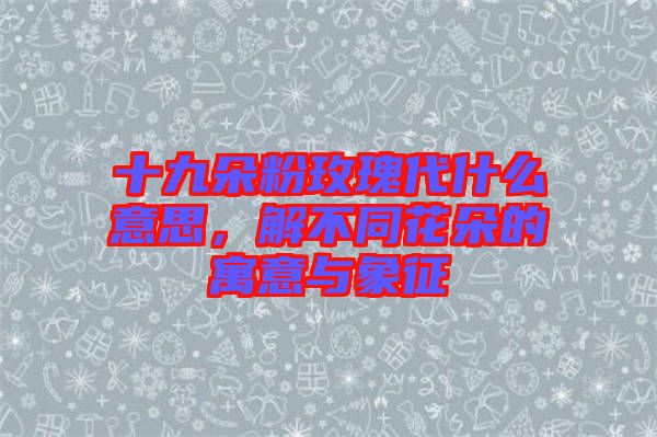 十九朵粉玫瑰代什么意思，解不同花朵的寓意與象征