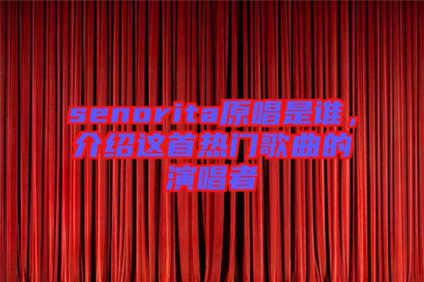 senorita原唱是誰，介紹這首熱門歌曲的演唱者