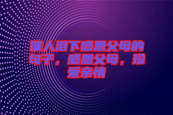 催人淚下感恩父母的句子，感恩父母，珍愛親情