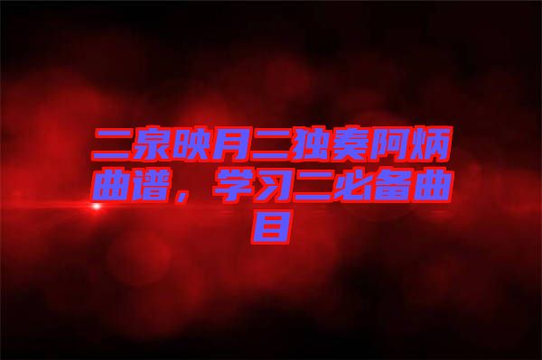 二泉映月二獨(dú)奏阿炳曲譜，學(xué)習(xí)二必備曲目