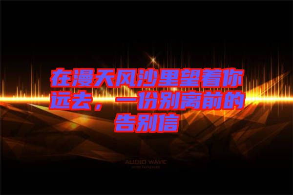 在漫天風(fēng)沙里望著你遠(yuǎn)去，一份別離前的告別信