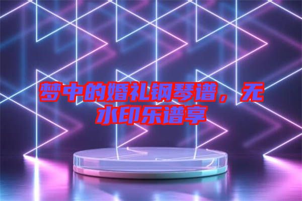 夢中的婚禮鋼琴譜，無水印樂譜享