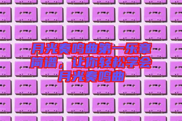 月光奏鳴曲第一樂章簡譜，讓你輕松學(xué)會月光奏鳴曲