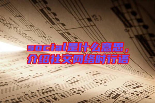 social是什么意思，介紹社交網(wǎng)絡(luò)時行語