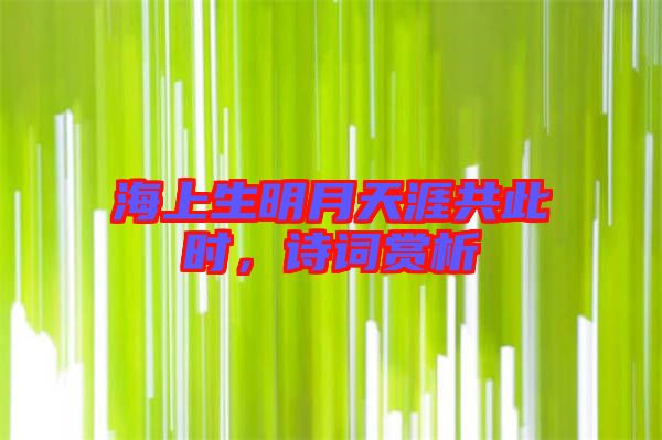 海上生明月天涯共此時(shí)，詩(shī)詞賞析