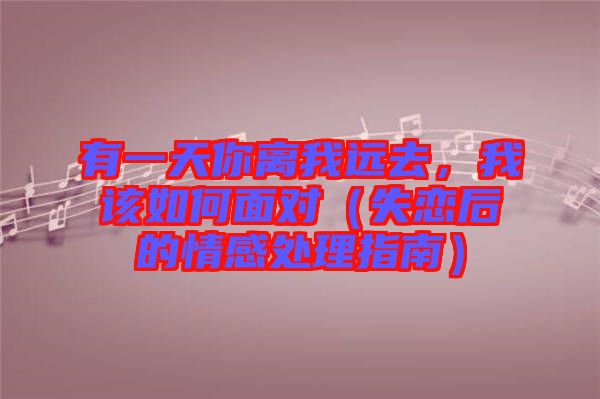 有一天你離我遠去，我該如何面對（失戀后的情感處理指南）