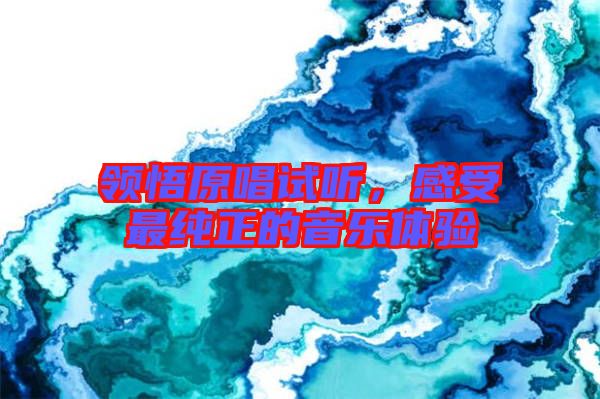 領(lǐng)悟原唱試聽(tīng)，感受最純正的音樂(lè)體驗(yàn)