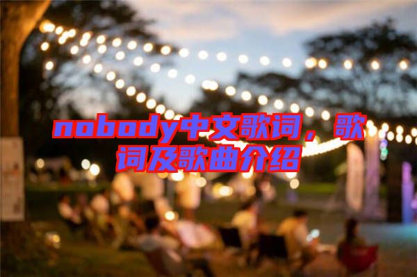 nobody中文歌詞，歌詞及歌曲介紹