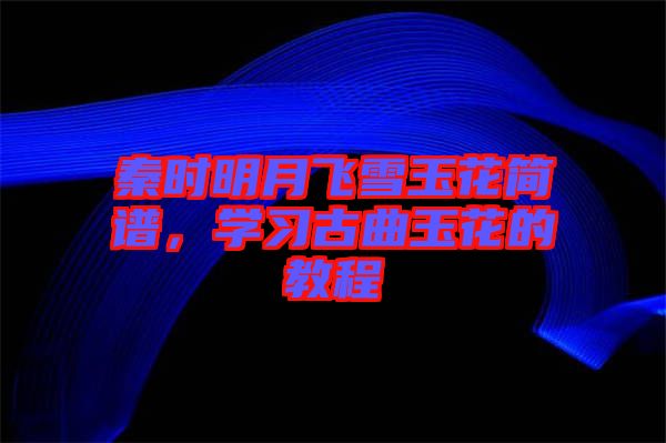 秦時(shí)明月飛雪玉花簡(jiǎn)譜，學(xué)習(xí)古曲玉花的教程