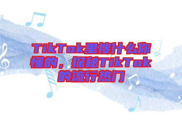 TikTok里搜什么你懂的，探秘TikTok的流行熱門