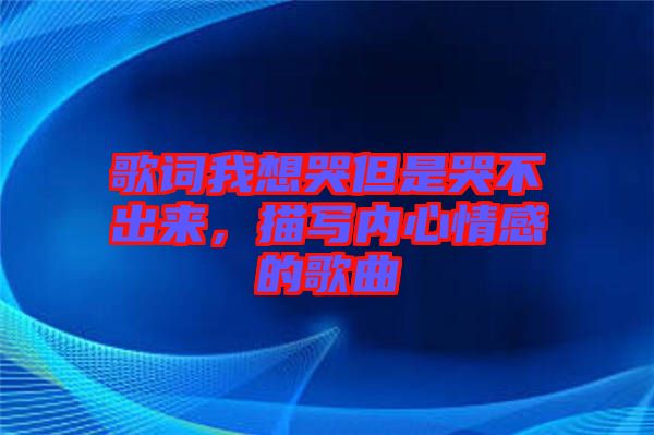 歌詞我想哭但是哭不出來，描寫內(nèi)心情感的歌曲