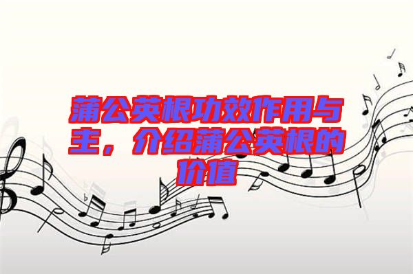 蒲公英根功效作用與主，介紹蒲公英根的價值