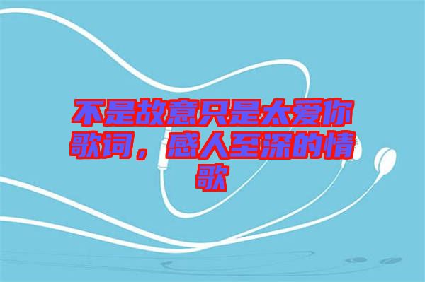 不是故意只是太愛你歌詞，感人至深的情歌