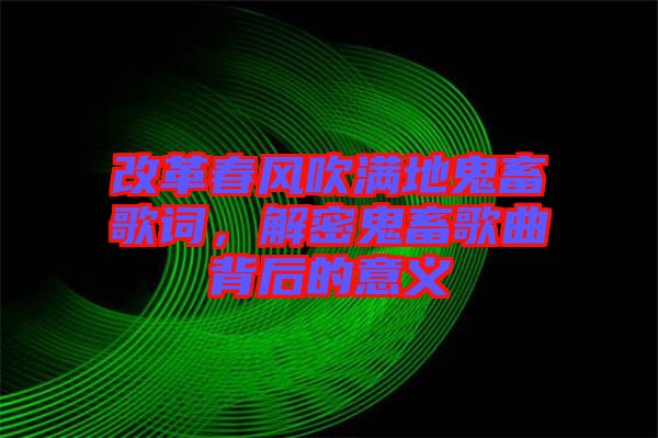 改革春風(fēng)吹滿地鬼畜歌詞，解密鬼畜歌曲背后的意義