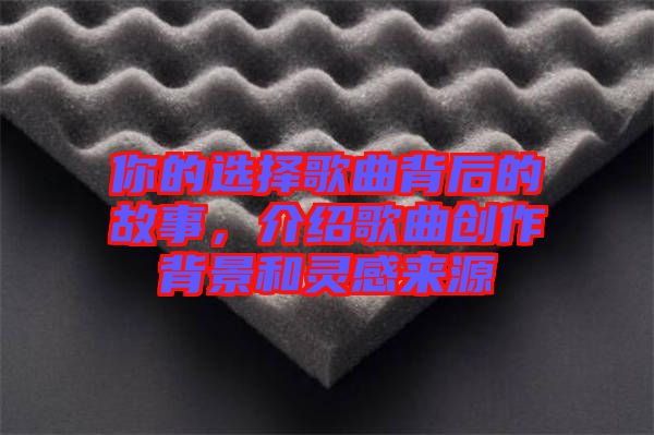 你的選擇歌曲背后的故事，介紹歌曲創(chuàng)作背景和靈感來源