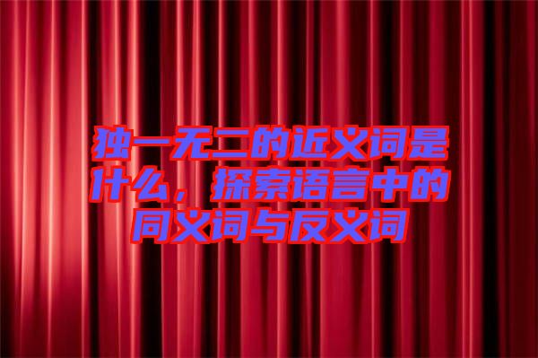 獨(dú)一無(wú)二的近義詞是什么，探索語(yǔ)言中的同義詞與反義詞