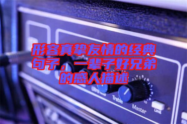 形容真摯友情的經(jīng)典句子，一輩子好兄弟的感人描述