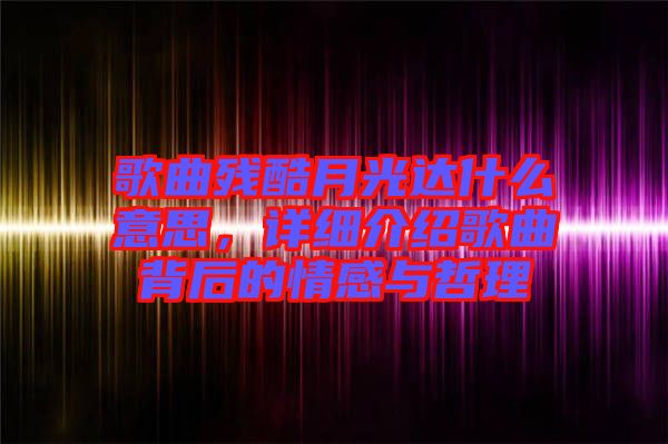 歌曲殘酷月光達(dá)什么意思，詳細(xì)介紹歌曲背后的情感與哲理