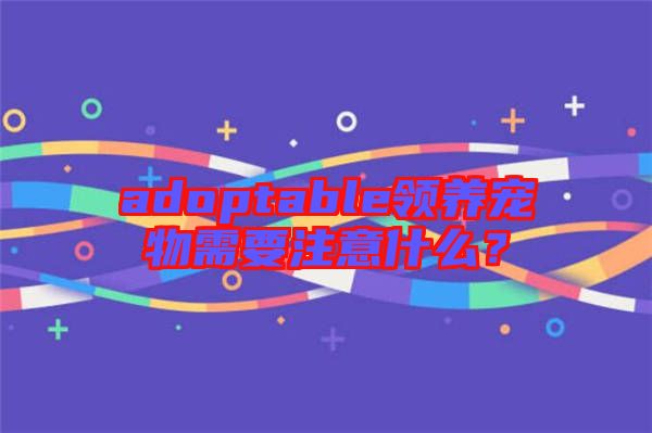 adoptable領(lǐng)養(yǎng)寵物需要注意什么？