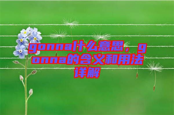 gonna什么意思，gonna的含義和用法詳解