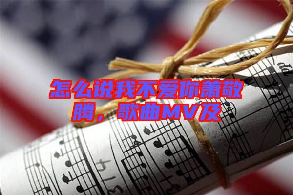 怎么說我不愛你蕭敬騰，歌曲MV及