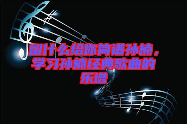留什么給你簡譜孫楠，學(xué)習(xí)孫楠經(jīng)典歌曲的樂譜
