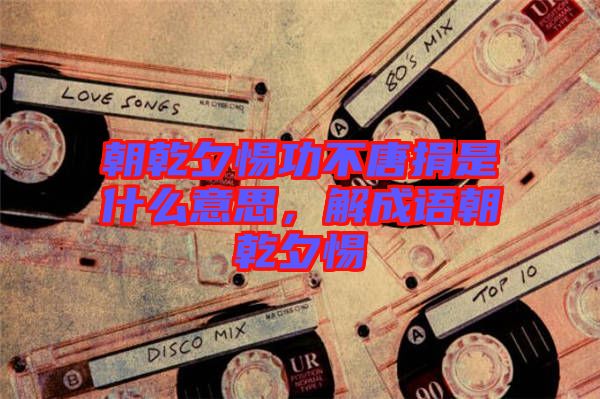 朝乾夕惕功不唐捐是什么意思，解成語(yǔ)朝乾夕惕